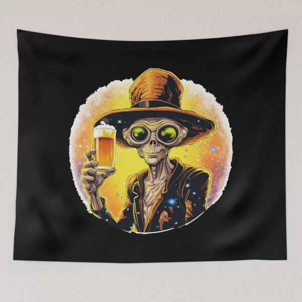 Item preview, Funny alien with hat, alien selfie, party designed and sold by Andrea-Design.
