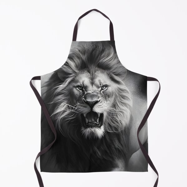 Item preview, Black and white lion pencil drawing designed and sold by Pencil-Art.