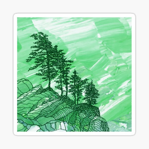 serene joy in green Sticker