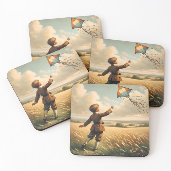 Item preview, Vintage Childhood: Boy Flying a Kite designed and sold by LivingArtClips.
