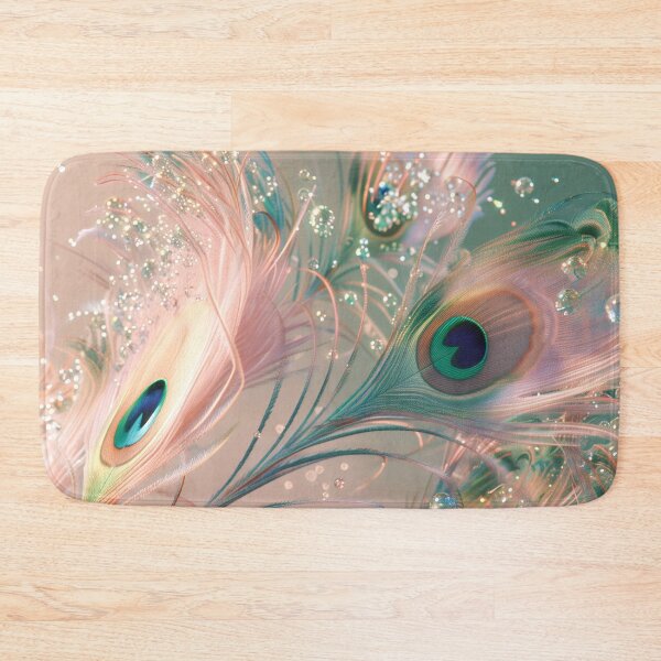 Item preview, Texture made of peacock feathers on peach fuzz background designed and sold by Fantasyplus.