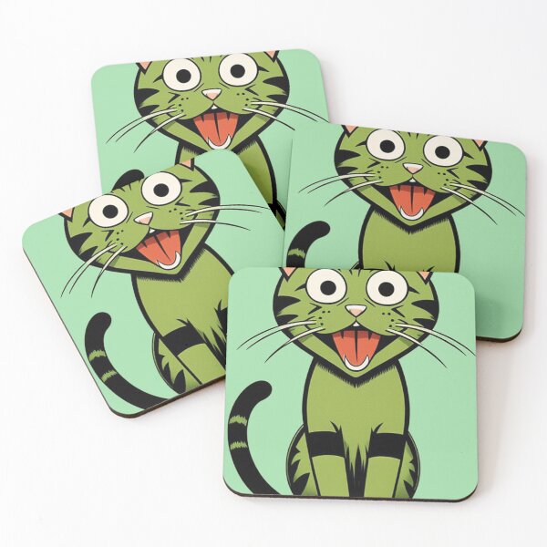 Item preview, green cat designed and sold by LP-agent.