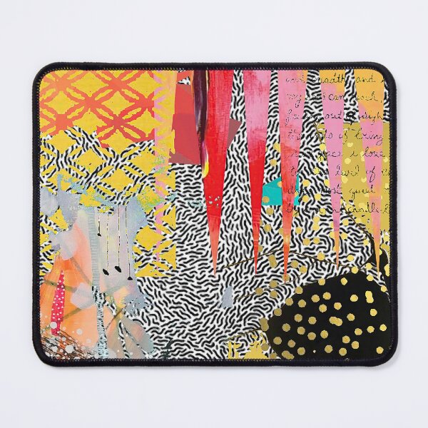 Item preview, Gold Lattice Abstract Collage Art Yellow, Black & White, Red designed and sold by Sheree Burlington.