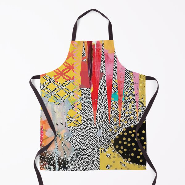 Item preview, Gold Lattice Abstract Collage Art Yellow, Black & White, Red designed and sold by Sheree Burlington.