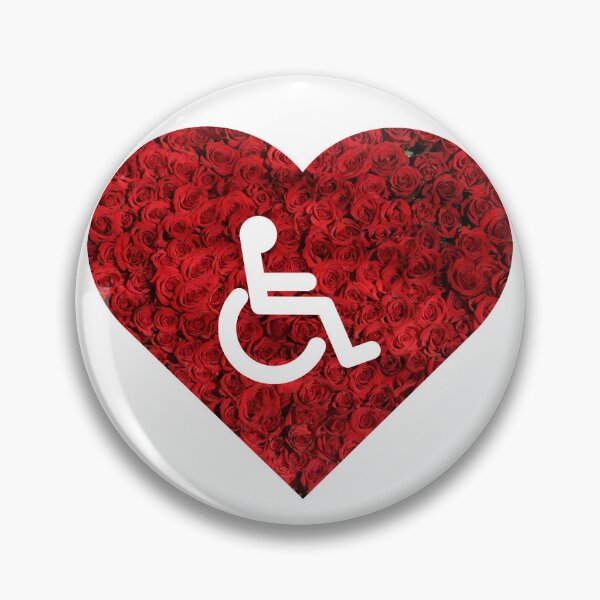 Item preview, red roses, wheelchair logo  designed and sold by disableddaydreamer .