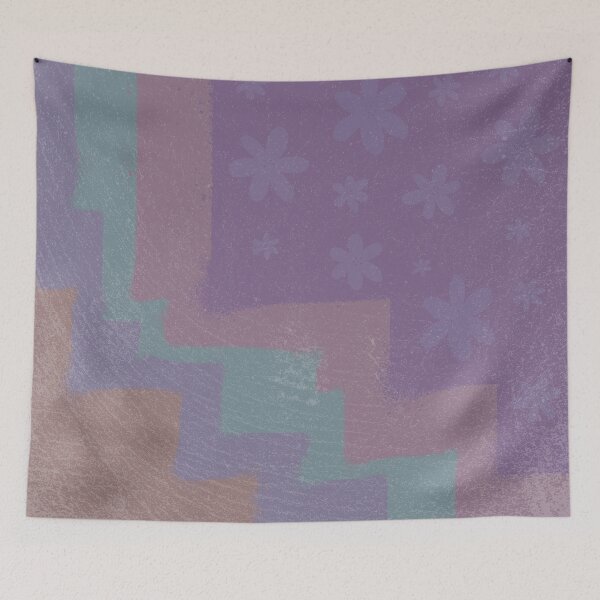 Item preview, Mystic Twilight Joy: Matte Textured Abstract Digital Art with Fashioned Purple Palette and Floral Blooms designed and sold by NOVOImpression.