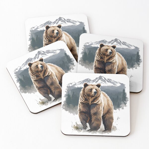 Item preview, Majestic Grizzly Bear Mountain Art - Nature Wildlife Landscape designed and sold by GracelynArt.