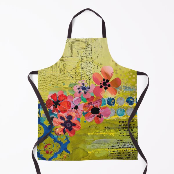 Item preview, Olive Flowers Abstract Collage in Avocado, Navy, Pink, Orange, Black designed and sold by Sheree Burlington.