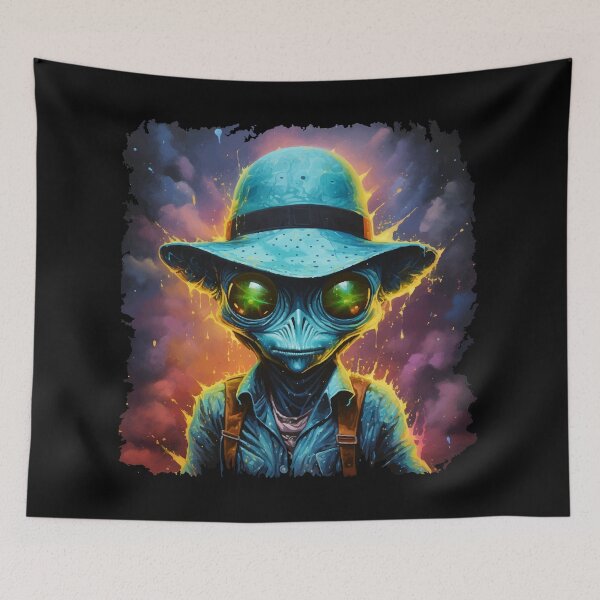Item preview, Alien Portrait Farmer, Extraterrestrial Creature, Gift Farmer designed and sold by Andrea-Design.
