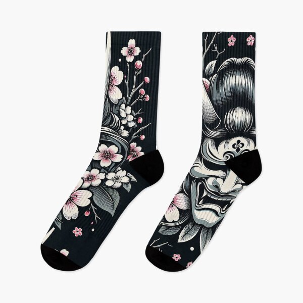 Item preview, Ephemeral Embrace: Hannya Mask and Sakura Blossoms designed and sold by zzz888.