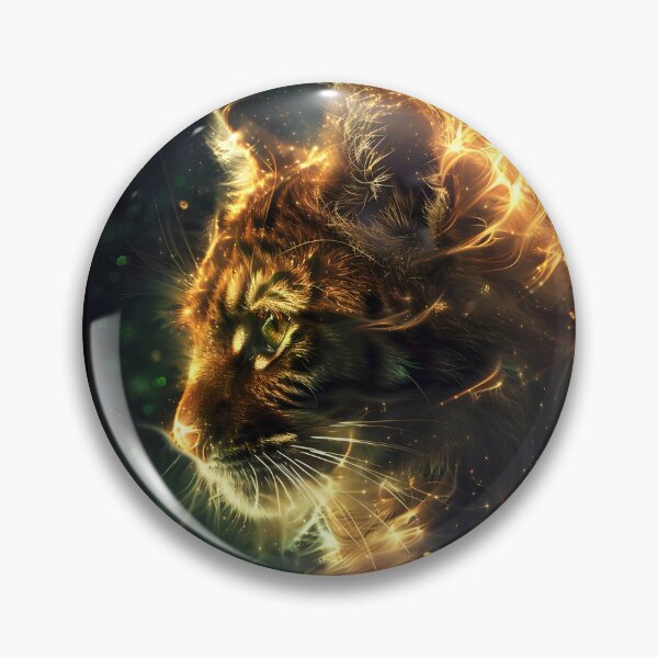 Item preview, Fiery tiger cat digital art designed and sold by Aroeldesigns.