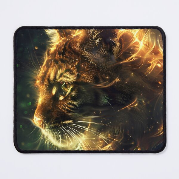 Item preview, Fiery tiger cat digital art designed and sold by Aroeldesigns.