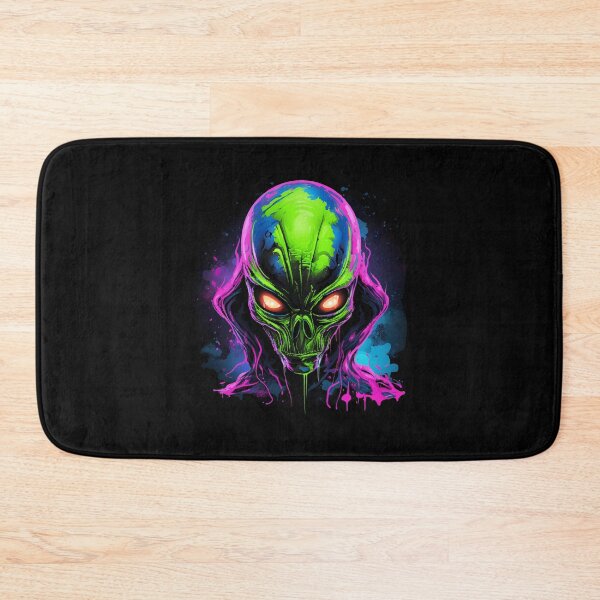 Item preview, Alien portrait in pink/green, extraterrestrial creature designed and sold by Andrea-Design.
