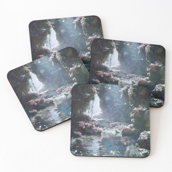 Item preview, Flowery lush cave digital art designed and sold by Aroeldesigns.
