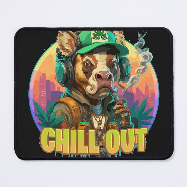 Item preview, Hip Hop Bull Chill Out Artwork smooking and relaxing designed and sold by diegomenjivar92.