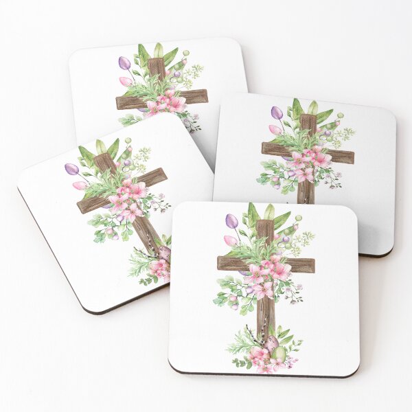 Item preview, Easter Cross with flowers designed and sold by PixelsNBows.