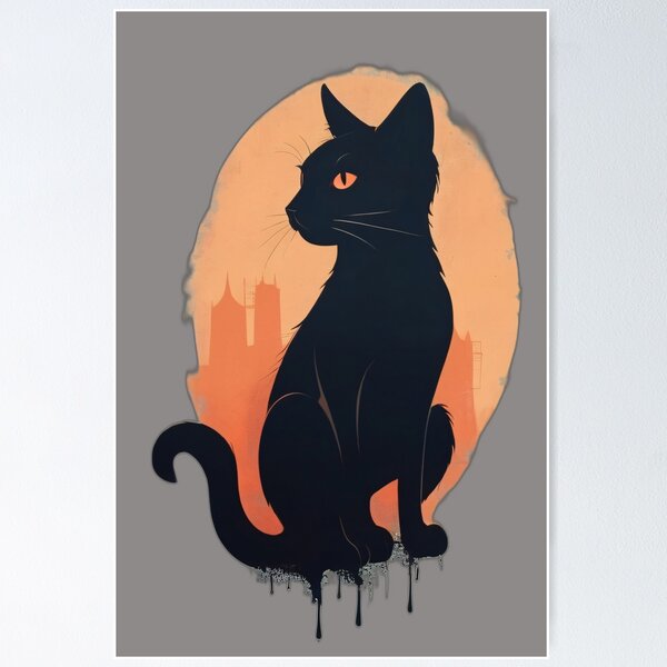 Item preview, Black Cat at Sunset designed and sold by Carlos Monteiro.