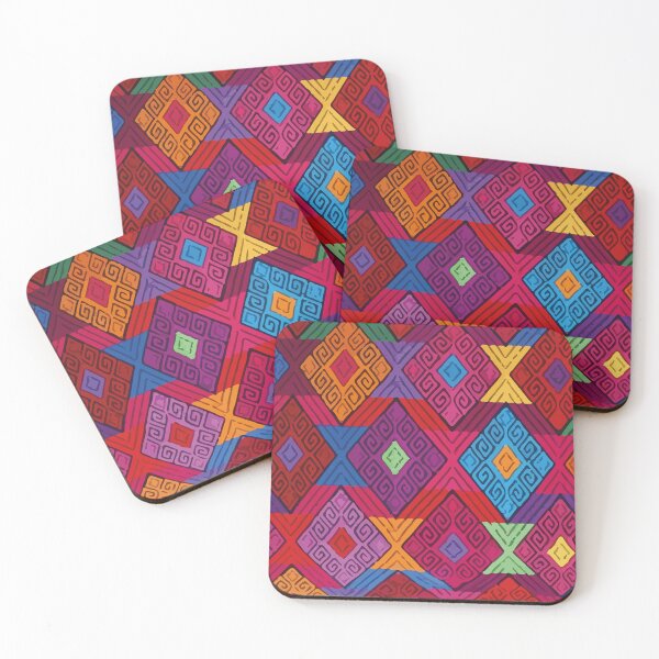 Item preview, Colorful geometric rhombus ethnic embroidery maximalist decoration dopamine dressing designed and sold by T-Mex.