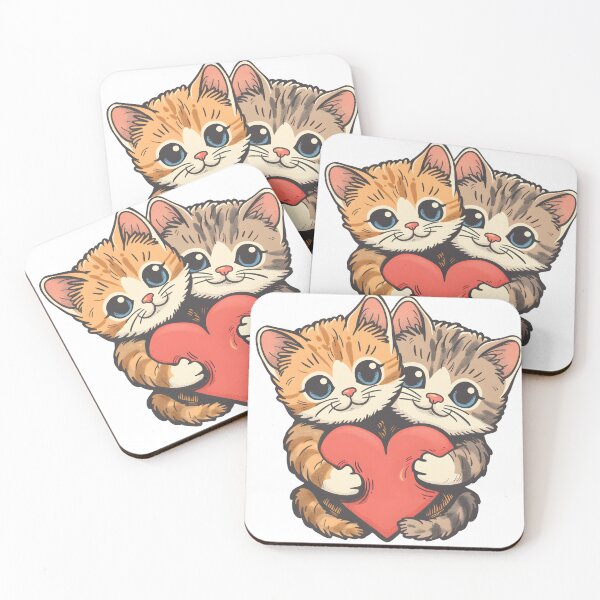 Item preview, Cute Cats Holding a Heart designed and sold by YIPPEE8.
