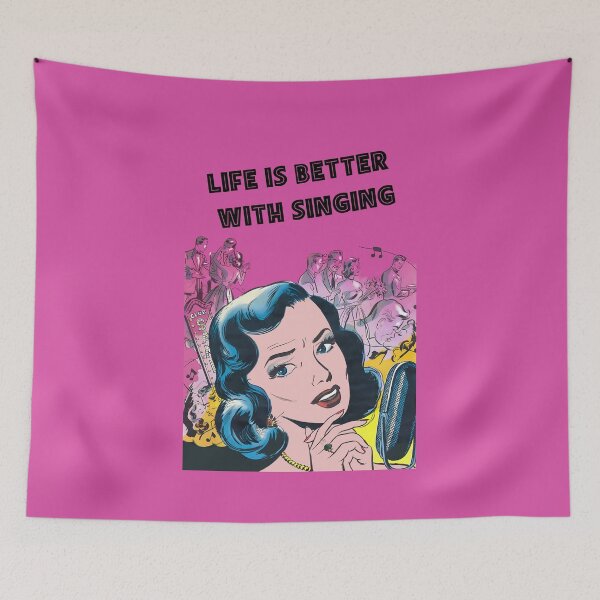 Item preview, Life is better with singing 3 - Retro illustration designed and sold by Alex Starcatcher.