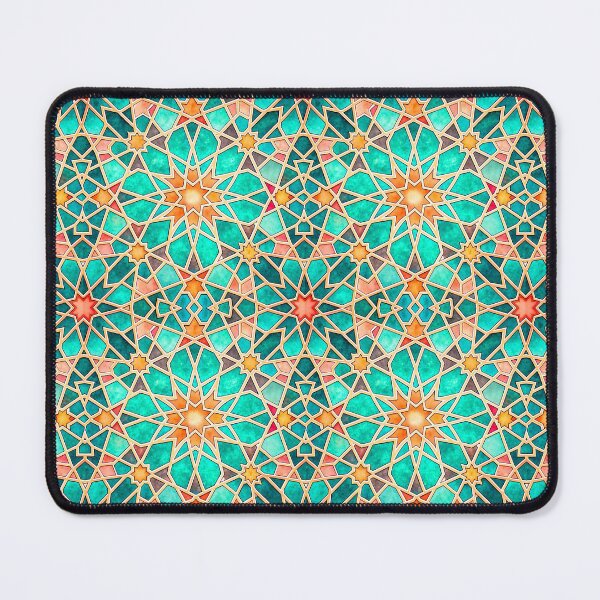 Item preview, Moroccan Pattern in turquoise green orange teal and gold designed and sold by patterncrow.