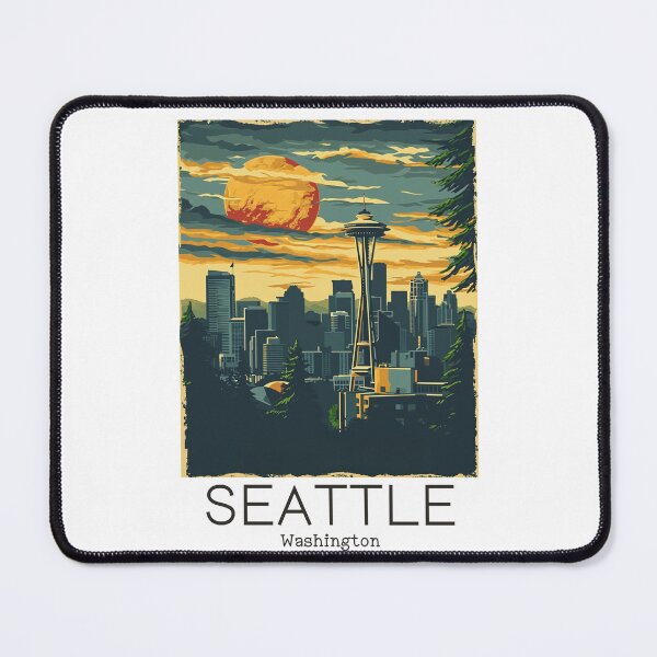 Item preview, A Vintage Travel Illustration of Seattle - Washington - US designed and sold by GoodOldVintage.