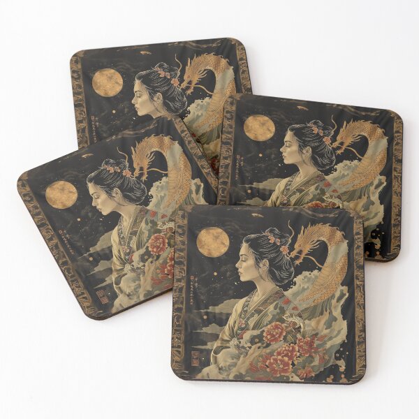 Item preview, Woman with Japanese Dragon designed and sold by Obsidian Ink by Wilshire.