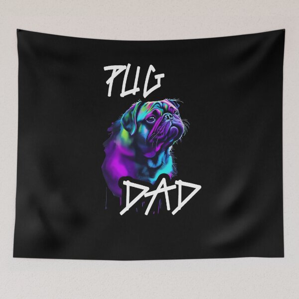 Item preview, Neon Pug Portrait for Pug Dad designed and sold by MillennialVibe.