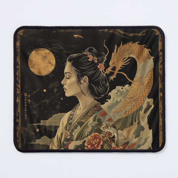 Item preview, Woman with Japanese Dragon designed and sold by Obsidian Ink by Wilshire.