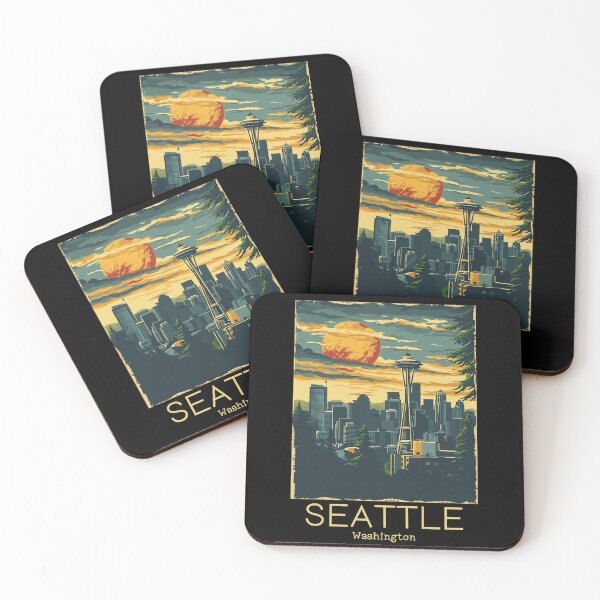 Item preview, A Vintage Travel Illustration of Seattle - Washington - US designed and sold by GoodOldVintage.