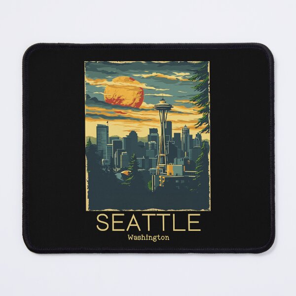 Item preview, A Vintage Travel Illustration of Seattle - Washington - US designed and sold by GoodOldVintage.
