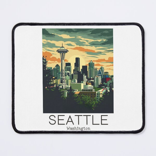 Item preview, A Vintage Travel Illustration of Seattle - Washington - US designed and sold by GoodOldVintage.