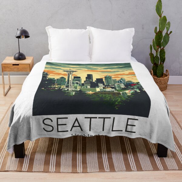 Item preview, A Vintage Travel Illustration of Seattle - Washington - US designed and sold by GoodOldVintage.
