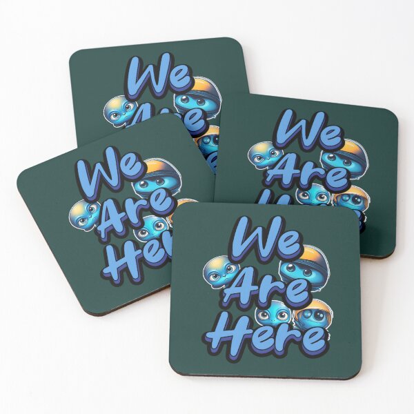 Item preview, We Are Here Blue Aliens designed and sold by TheArtOfPat.