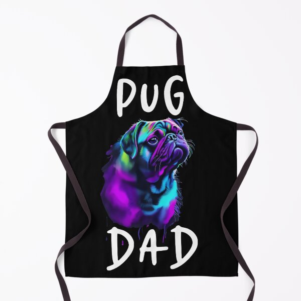 Item preview, Neon Pug Portrait for Fun Pug Dad designed and sold by MillennialVibe.