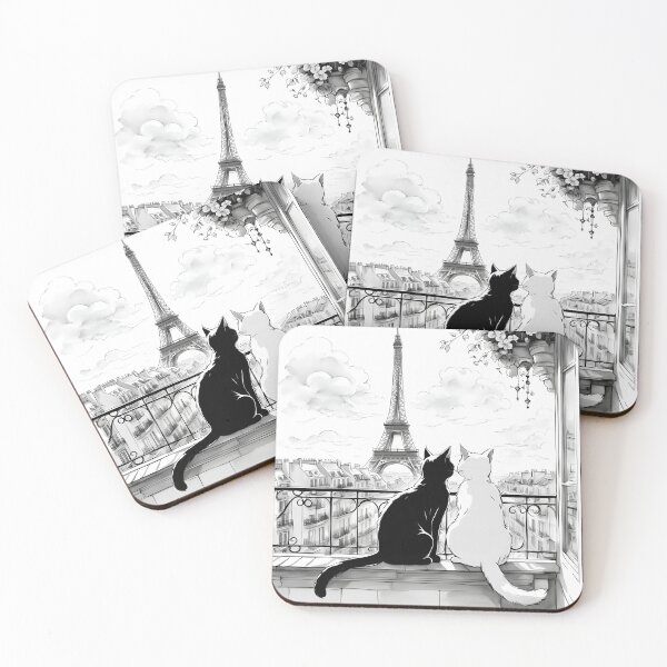 Item preview, Two small cats are watching the Eiffel tower in Paris designed and sold by Coolparrotgirl.