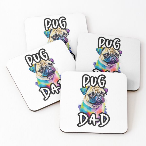 Item preview, Colorful Pug Portrait for Fun Pug Dad designed and sold by MillennialVibe.