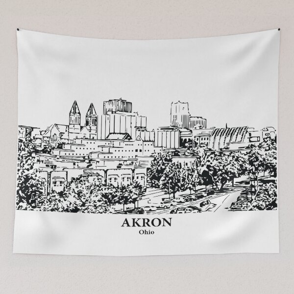 Aperçu de l'œuvre Akron-Ohio créée et vendue par Lakeric Cityscapes.
