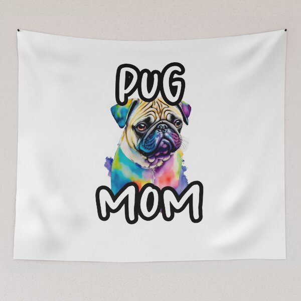 Item preview, Colorful Pug Portrait for Fun Pug Mom designed and sold by MillennialVibe.
