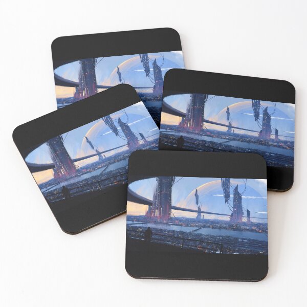 Item preview, Cyberpunk Townscape with Planet designed and sold by momosstyle.