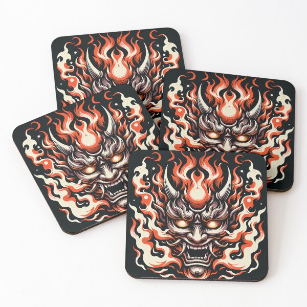 Item preview, "Inferno Unleashed: Japanese Hannya Mask in Flames" designed and sold by zzz888.