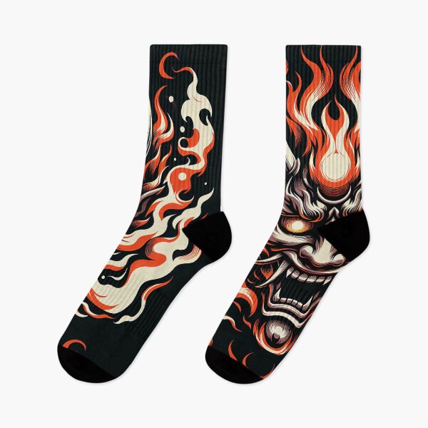 Item preview, "Inferno Unleashed: Japanese Hannya Mask in Flames" designed and sold by zzz888.