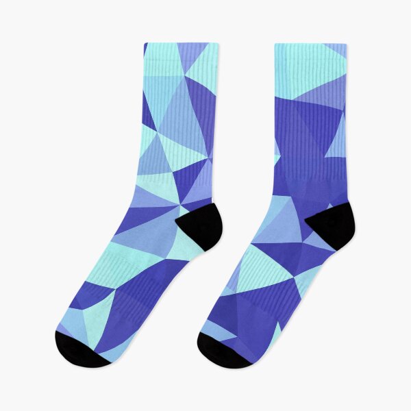 Item preview, Aqua and Indigo Blue Abstract Geometric Triangles    designed and sold by patternsoup.