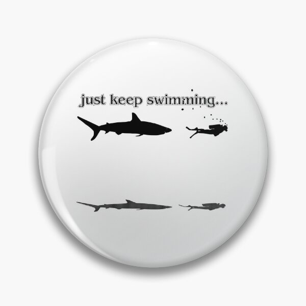 Item preview, Just keep swimming, scuba diving with a shark. designed and sold by NoticePrint.