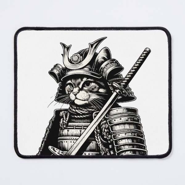 Item preview, Cute Cat Samurai Portrait Ninja Japan Art designed and sold by TomFrontierArt.