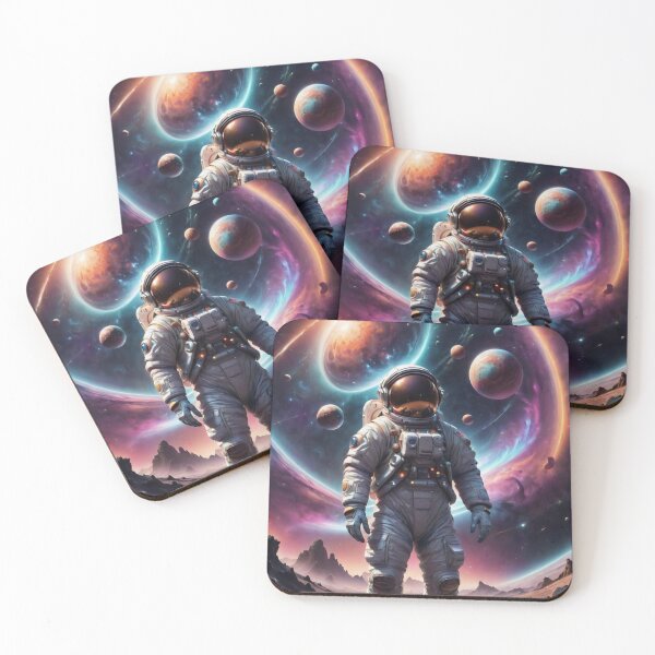 Item preview, Astronaut in space watching planets designed and sold by biscuitArts.