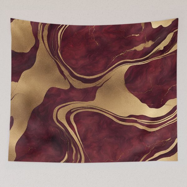 Item preview, Preppy Chic Modern Minimalist Gold Burgundy Marble  designed and sold by LEILA ART SPACE.