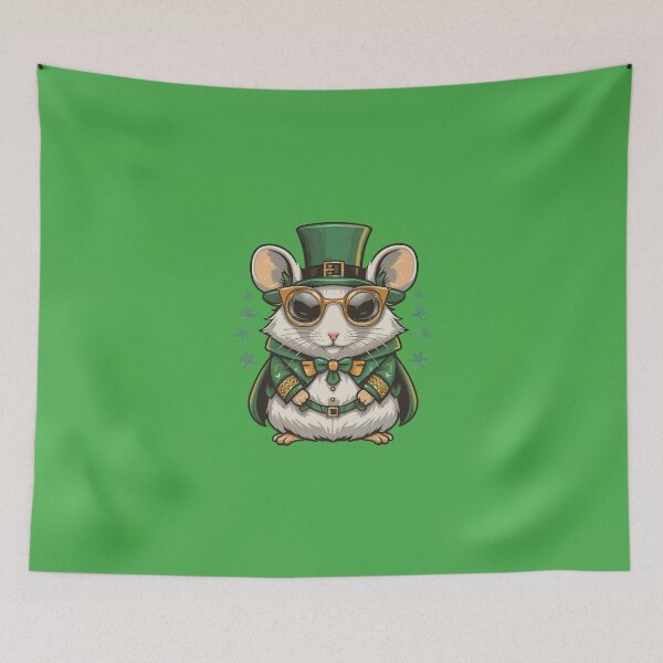 Item preview, Cute hamster Wearing Green Hat - Happy St Patrick's Day! designed and sold by IcePools.