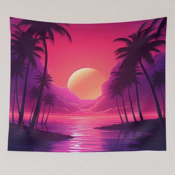 Item preview, Surreal Synthwave Oasis: Tropic Horizons designed and sold by Mullet Monkey.