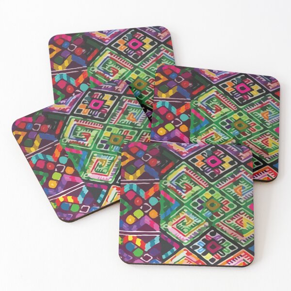Item preview, Vibrant colorful native pattern bold folk art textile dopamine dressing maximalist design designed and sold by T-Mex.